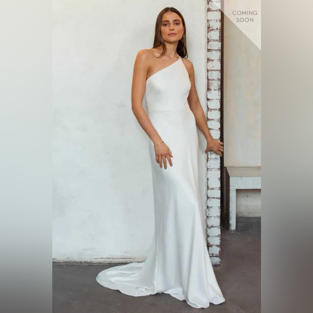 Jenny Yoo Marlene One Shoulder Satin Wedding Dress Gown